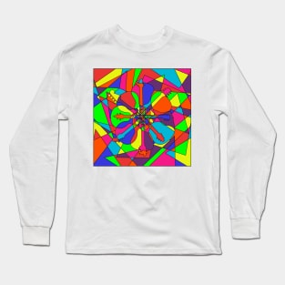 Flowery Stained Glass Guitars Long Sleeve T-Shirt